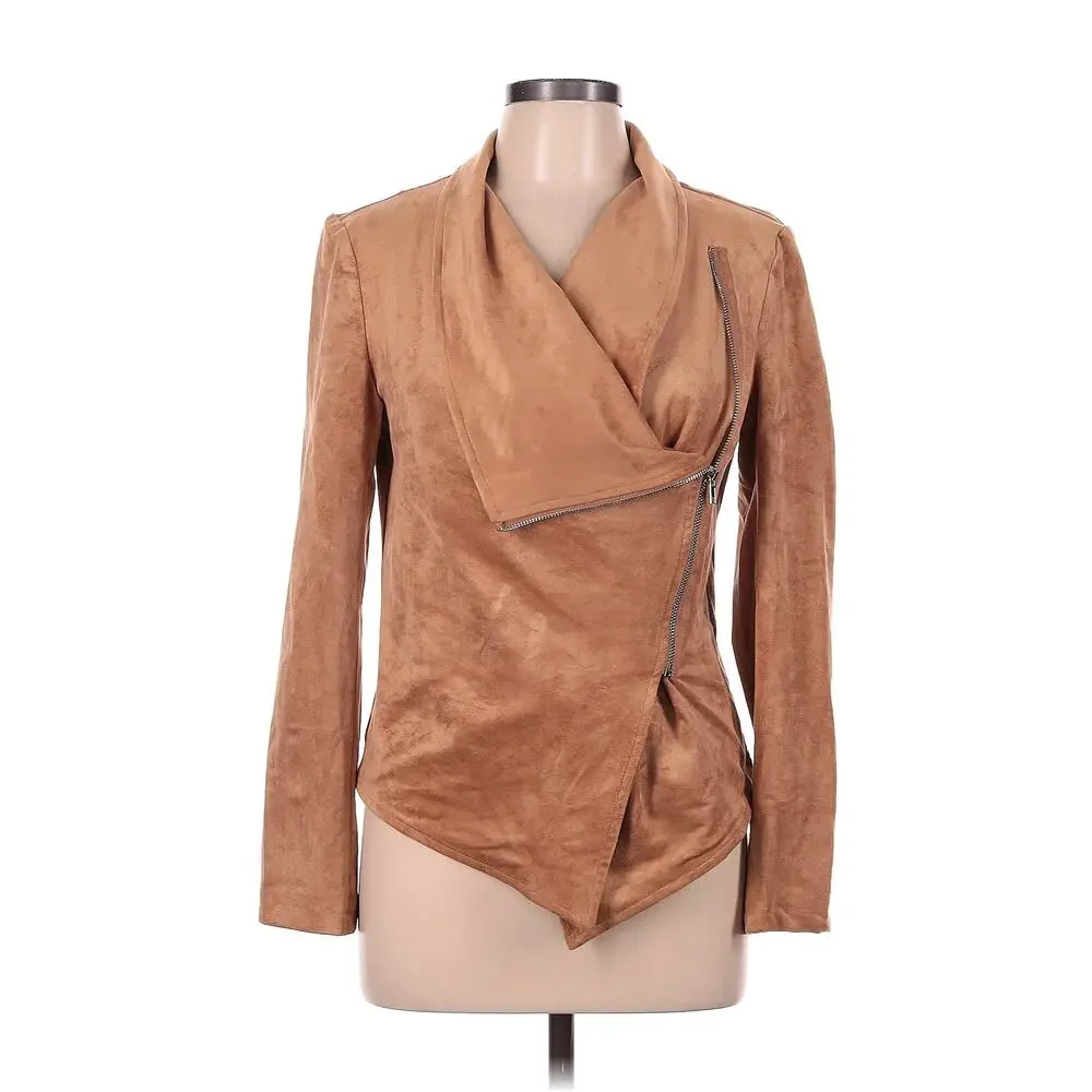 Lulus Wild at Heart Tan Vegan Suede Moto Jacket XS NWT